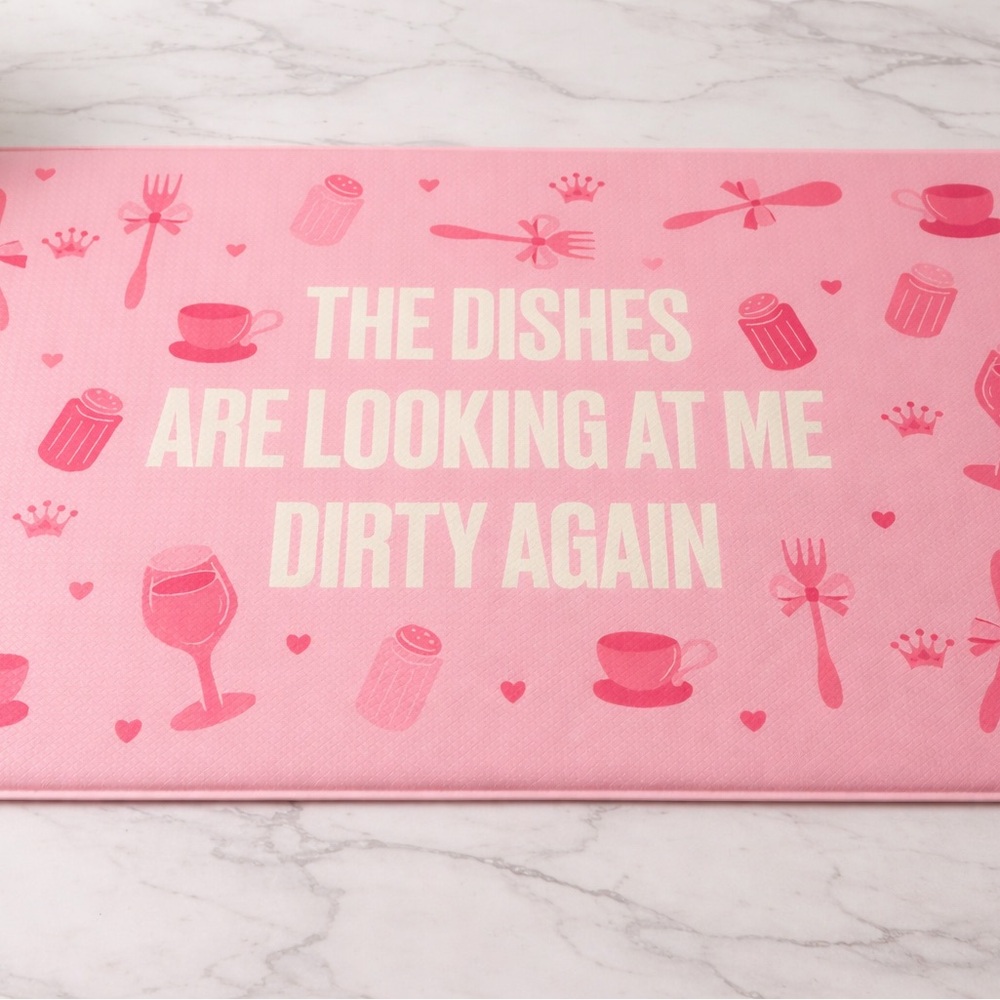 Pink juicy couture Kitchen Mat with Fun Quote